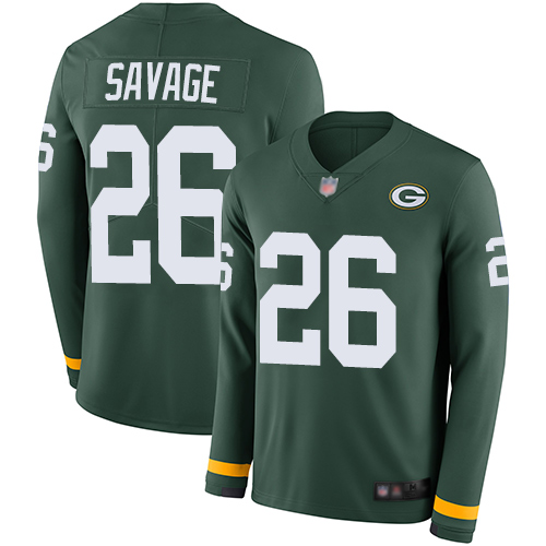 Green Bay Packers Limited Green Men #26 Savage Darnell Jersey Nike NFL Therma Long Sleeve->youth nfl jersey->Youth Jersey
